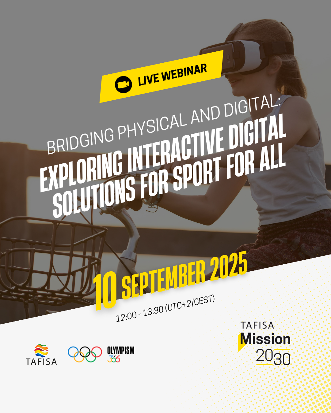 Join our Mission 2030 Webinar on Digital Solutions for Sport for All